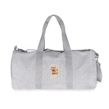 Vintage Cats Illustration with Retro Aesthetic - Recycled Canvas Sports Bag by Stanley/Stella - heather grey - Front
