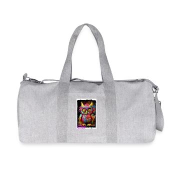 Colorful fantasy world owl figure doll textile fairy tale - Recycled Canvas Sports Bag by Stanley/Stella - heather grey - Front