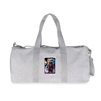 Marionnette de souris bizarre en punk avec des lunettes de soleil - Sac de sport en toile recyclée Stanley/Stella - gris chiné - Devant