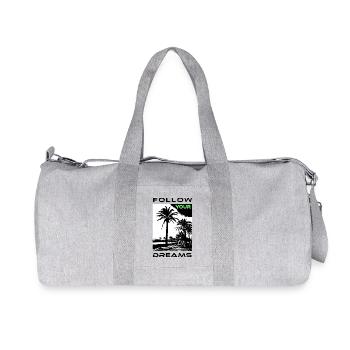 Palm Faces in Black and White Style - Recycled Canvas Sports Bag by Stanley/Stella - heather grey - Front