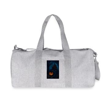 Spooky Halloween Castle Illustration - Recycled Canvas Sports Bag by Stanley/Stella - heather grey - Front