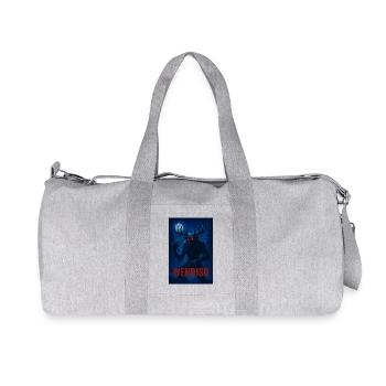 Wendigo Horror Art in Snowy Forest Night Scene - Recycled Canvas Sports Bag by Stanley/Stella - heather grey - Front