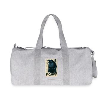 Drôle d’oiseau corbeau noir avec F-Caw-F Dire - Sac de sport en toile recyclée Stanley/Stella - gris chiné - Devant