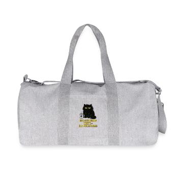 Je ne ronronne pas – je fonctionne (chat) - Sac de sport en toile recyclée Stanley/Stella - gris chiné - Devant