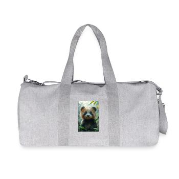 Illustration of a panda - Recycled Canvas Sports Bag by Stanley/Stella - heather grey - Front
