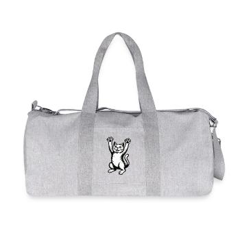 Cat Cheers Paw High Vintage Lines - Recycled Canvas Sports Bag by Stanley/Stella - heather grey - Front