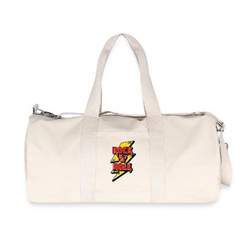 Rock N Roll Lightning Bolt Emblem - Recycelte Canvas-Sporttasche von Stanley/Stella - Naturweiß - Vorne