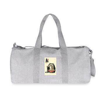 Neko Ramen chat qui aspire des nouilles - Sac de sport en toile recyclée Stanley/Stella - gris chiné - Devant
