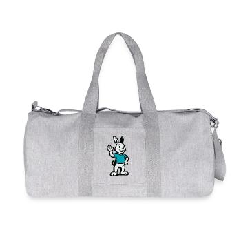 Waving bunny in blue - Recycled Canvas Sports Bag by Stanley/Stella - heather grey - Front