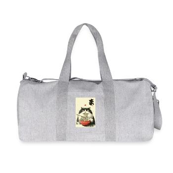 Neko Noodle Cat Ramen Art - Recycled Canvas Sports Bag by Stanley/Stella - heather grey - Front