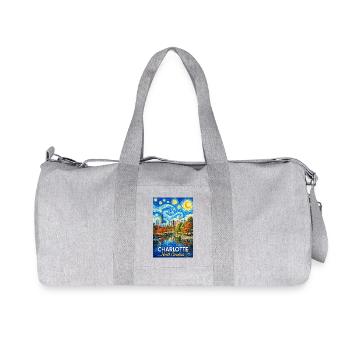 Charlotte, North Carolina - Recycled Canvas Sports Bag by Stanley/Stella - heather grey - Front