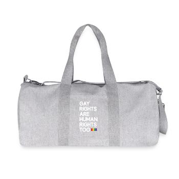 Mois de la Fierté LGBT - Les droits des homosexuels sont aussi des droits humains - Sac de sport en toile recyclée Stanley/Stella - gris chiné - Devant