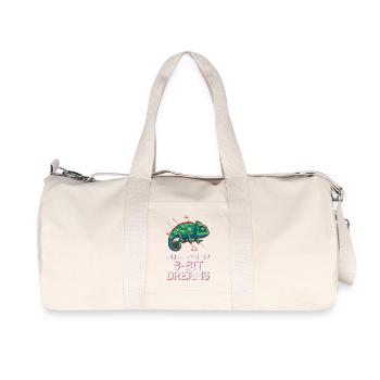 Powered 8-Bit Dreams – Pixel Chameleon - Recycled Canvas Sports Bag by Stanley/Stella - natural - Front