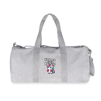 Gewalt ist mein Aufwärmeinhorn - Recycelte Canvas-Sporttasche von Stanley/Stella - Grau meliert - Vorne