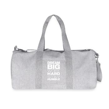 Dream Big Work Hard Stay Humble – Motivation - Recycelte Canvas-Sporttasche von Stanley/Stella - Grau meliert - Vorne