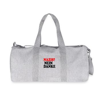 Nazis nein danke - Recycelte Canvas-Sporttasche von Stanley/Stella - Grau meliert - Vorne
