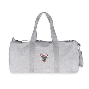 Cerf Noël Drôle - Sac de sport en toile recyclée Stanley/Stella - gris chiné - Devant