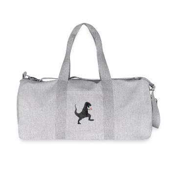 Dino mit Melone - Recycelte Canvas-Sporttasche von Stanley/Stella - Grau meliert - Vorne