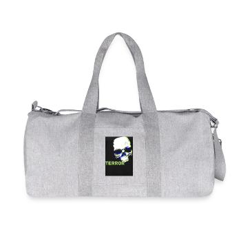 Skull mit Terror Schriftzug für Fans - Recycelte Canvas-Sporttasche von Stanley/Stella - Grau meliert - Vorne