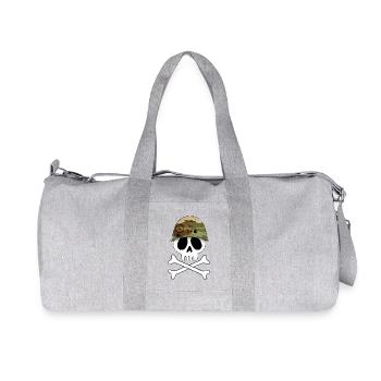 Military skull - Recycled Canvas Sports Bag by Stanley/Stella - heather grey - Front