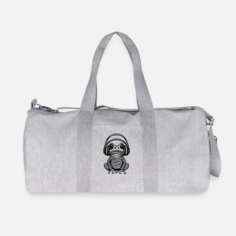 Frosch mit Kopfhörern - Recycelte Canvas-Sporttasche von Stanley/Stella - Grau meliert