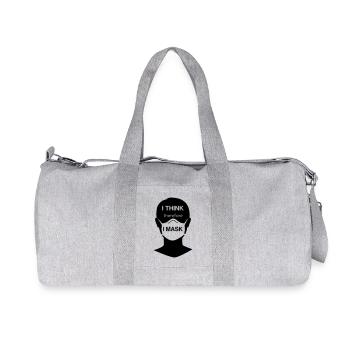 I think therefore I mask - Recycled Canvas Sports Bag by Stanley/Stella - heather grey - Front