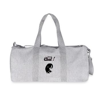 Chat en roue libre ! - Sac de sport en toile recyclée Stanley/Stella - gris chiné - Devant