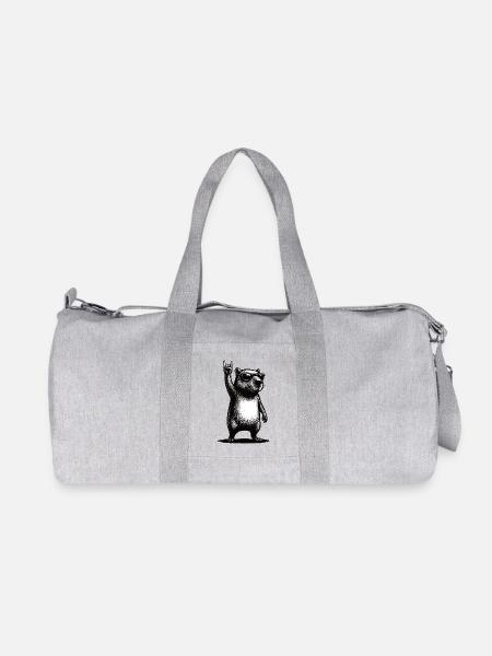 Rock Capybara - Recycelte Canvas-Sporttasche von Stanley/Stella - Grau meliert