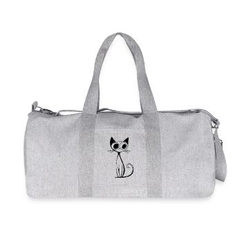 RetroCat Noir - Recycled Canvas Sports Bag by Stanley/Stella - heather grey - Front