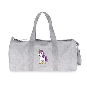 Unicorn with purple mane - Recycled Canvas Sports Bag by Stanley/Stella - heather grey - Front