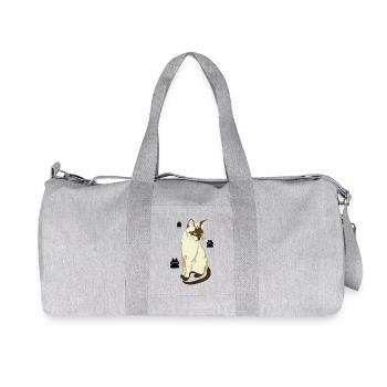 Elegante Siamkatze mit blauen Augen - Recycelte Canvas-Sporttasche von Stanley/Stella - Grau meliert - Vorne