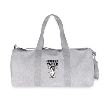 Lustige Ente als quasselnder Yapper - Recycelte Canvas-Sporttasche von Stanley/Stella - Grau meliert - Vorne