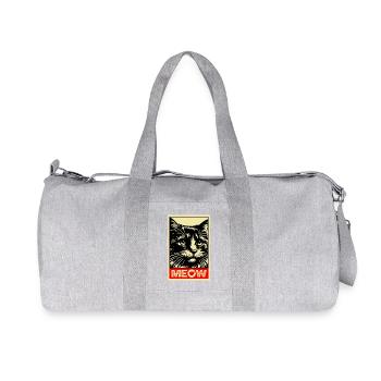 Meow Katze Retro Poster Katzen Geschenk - Recycelte Canvas-Sporttasche von Stanley/Stella - Grau meliert - Vorne