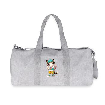 Kitten Summer Vibe Tropic - Recycelte Canvas-Sporttasche von Stanley/Stella - Grau meliert - Vorne