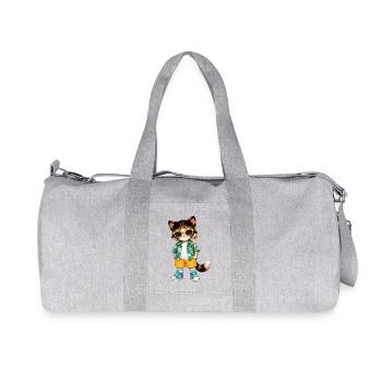 Hawaiianische tropische Katzengelbe Brille - Recycelte Canvas-Sporttasche von Stanley/Stella - Grau meliert - Vorne