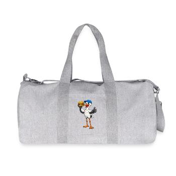 Storch mit Hamburger - Recycelte Canvas-Sporttasche von Stanley/Stella - Grau meliert - Vorne