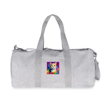 Peinture à l’huile Style Cat Portrait Design pour - Sac de sport en toile recyclée Stanley/Stella - gris chiné - Devant