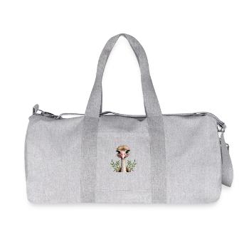 Cute ostrich - Recycled Canvas Sports Bag by Stanley/Stella - heather grey - Front
