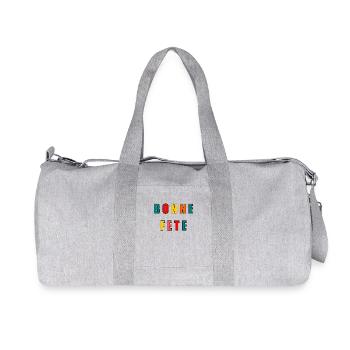 BONNE FÊTE. FÊTE DES MÈRES. FÊTE DES PÈRES. FÊTE - Sac de sport en toile recyclée Stanley/Stella - gris chiné - Devant