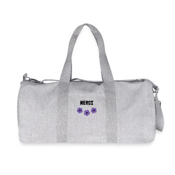 MERCI. THANKS. THANK YOU. ANNIVERSAIRE. NAISSANCE. - Sac de sport en toile recyclée Stanley/Stella - gris chiné - Devant