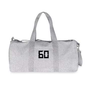 60. 60 JAHRE. 60-JÄHRIGES JUBILÄUM. 60. GEBURTSTAG. - Recycelte Canvas-Sporttasche von Stanley/Stella - Grau meliert - Vorne