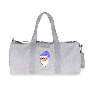 Fröhlicher Weihnachtsmann mit blauer Mütze - Recycelte Canvas-Sporttasche von Stanley/Stella - Grau meliert - Vorne