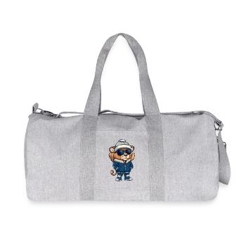 Bande dessinée d’hiver Lion - Sac de sport en toile recyclée Stanley/Stella - gris chiné - Devant