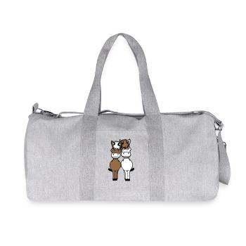 2 Chevaux Homme Femme Amoureux Amis Amour Équipe - Sac de sport en toile recyclée Stanley/Stella - gris chiné - Devant