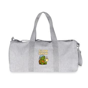 Slow Brew – Drôle de tortue - Sac de sport en toile recyclée Stanley/Stella - gris chiné - Devant
