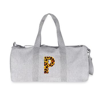 Leopard_Buchstabenmuster_ _P - Recycled Canvas Sports Bag by Stanley/Stella - heather grey - Front