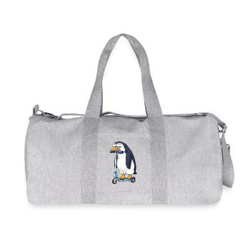 Scooter Penguin mignon Ennui solitaire - Sac de sport en toile recyclée Stanley/Stella - gris chiné - Devant