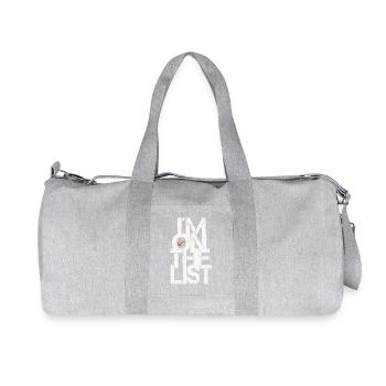 I´m on the list Grunge Typo mit Herz - Recycelte Canvas-Sporttasche von Stanley/Stella - Grau meliert - Vorne