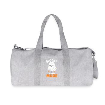 Spooky aber müde – Verschlafener Halloween-Geist - Recycelte Canvas-Sporttasche von Stanley/Stella - Grau meliert - Vorne