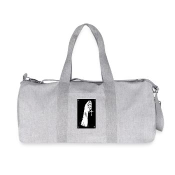 Schwarzweiß-Hand mit Kreuzkette - Recycelte Canvas-Sporttasche von Stanley/Stella - Grau meliert - Vorne